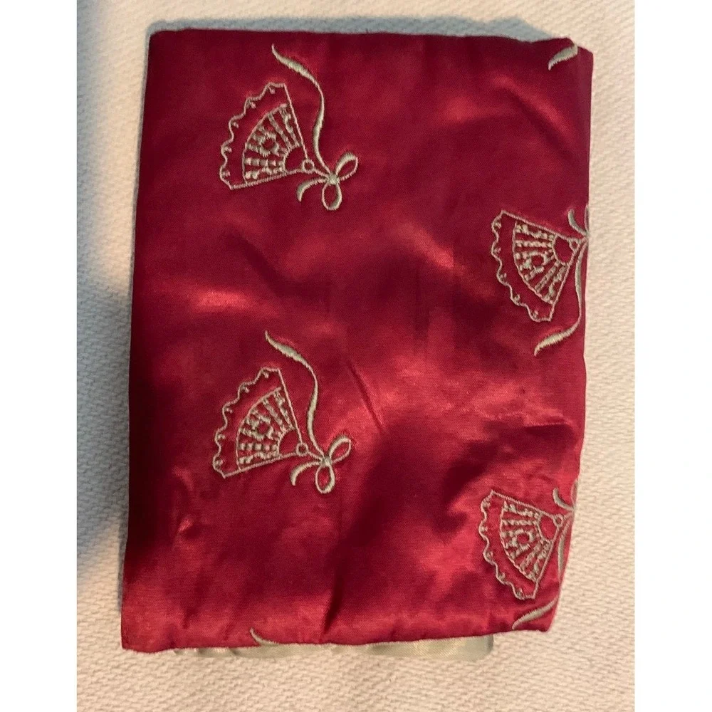 Vintage‎ Embroidered Asian Inspired Silk Clutch Evening Bag Purse